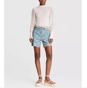 NWT RAG & BONE MAYA HIGH RISE 6" SHORT IN LASER FLORAL SIZE 27